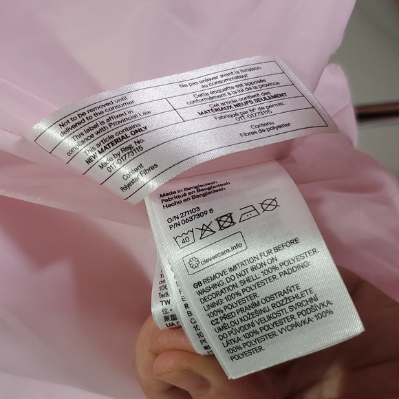 H&M pink Padded fur hood vest size 4-6y - Picture 14 of 16